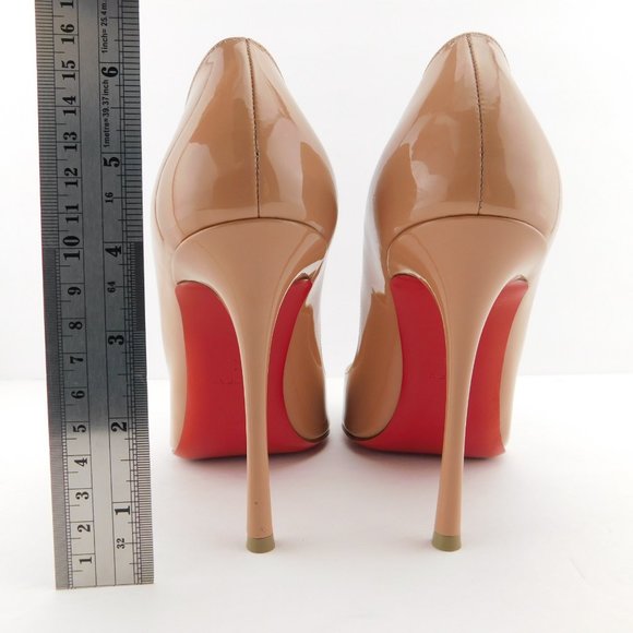 CHRISTIAN LOUBOUTIN Nude Patent Classic Heel Pumps 39 - Picture 6 of 9